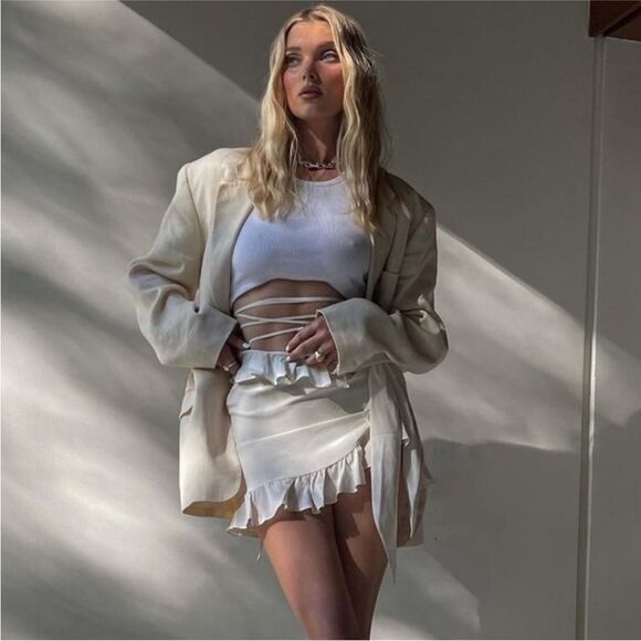 NEW Orseund Iris Silk Ruffle Mini Skirt - Picture 7 of 13